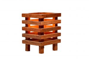 wooden basket lamp